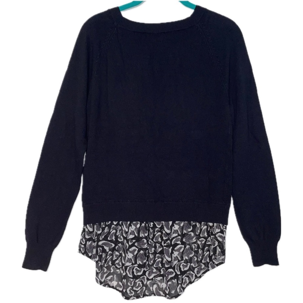 Sam Edelman | Mixed Media Layered Look Black Sweater Women’s Size Medium - Picture 6 of 6